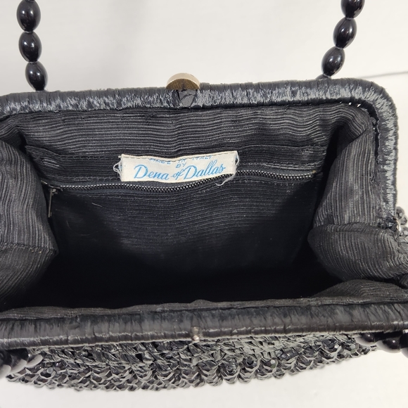Dena of dallas vintage rafia straw beaded structured purse bag evc - Picture 5 of 16